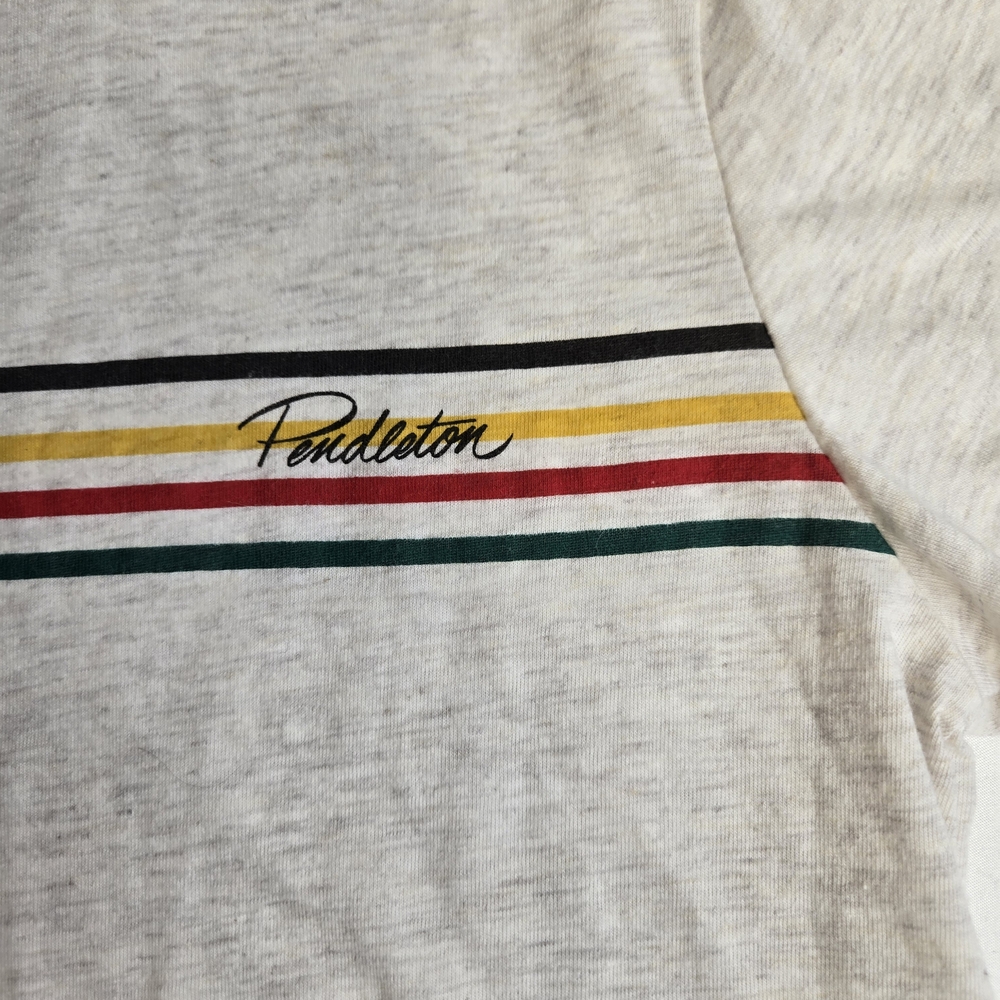 Pendleton Gray Tee with Multicolor Stripes - image 1